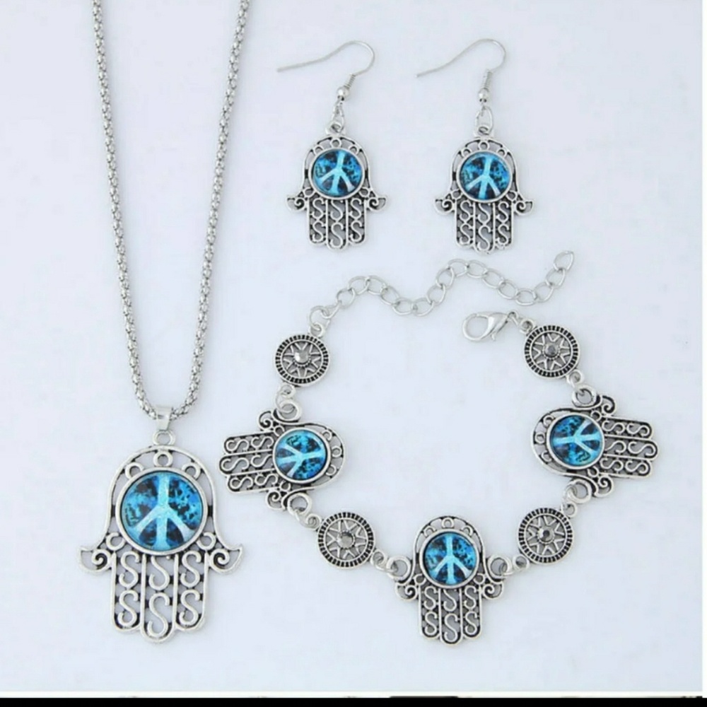 Peace ☮️ Hamsa Jewelry Set